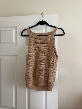 J. Crew Beige Crochet Tank Top